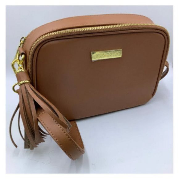 *SOLD* NWOT Joy & Iman Leather RFID Crossbody Bag Brown - Picture 4 of 8